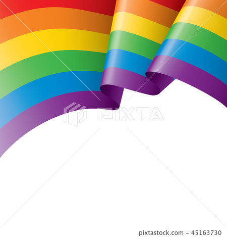 Vector a rainbow flag waving on white background 45163730