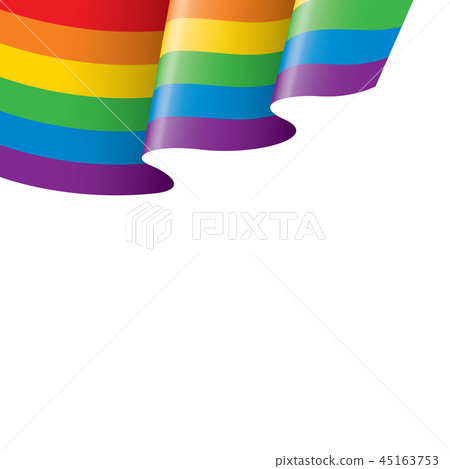 Vector a rainbow flag waving on white background - Stock Illustration ...