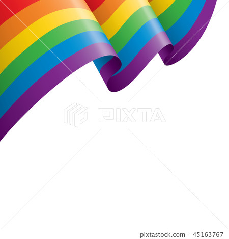 Vector a rainbow flag waving on white background-插圖素材 [45163767] - PIXTA圖庫
