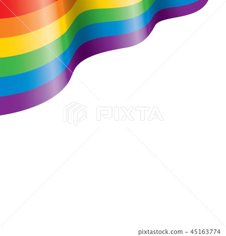 Vector a rainbow flag waving on white background 45163774