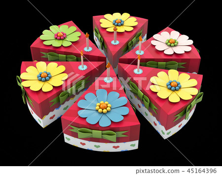 3d Illustration of Holiday triangle Cardboard Cake or pie Box, Packaging For Food, Gift Or Other 3d Illustration of Holiday triangle Cardboard Cake or pie Box, Packaging For Food, Gift Or Other 45164396