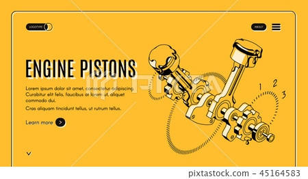 Car engine pistons repair shop vector website Car engine pistons repair shop vector website 45164583