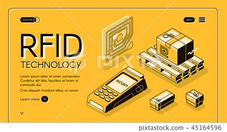Radio-frequency identification vector web banner Radio-frequency identification vector web banner 45164596