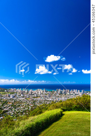 "Hawaii" Panoramic view of Honolulu from the Tantalus Hill "Hawaii" Panoramic view of Honolulu from the Tantalus Hill 45166347