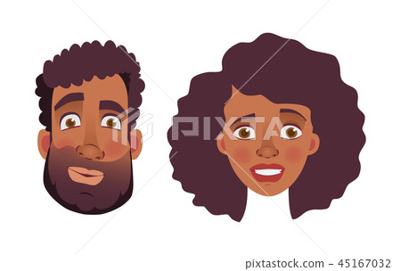 face of African man and woman face of African man and woman 45167032
