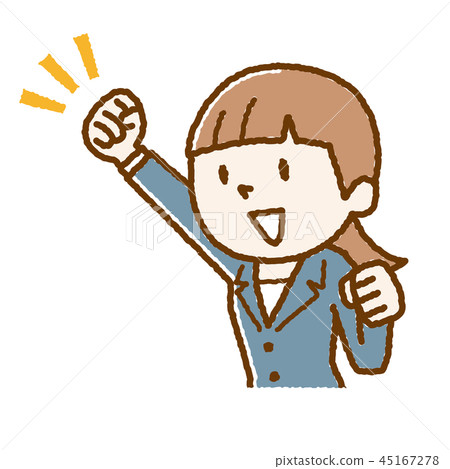 男女 日本人 插图 握拳 女生 女孩 首页 插图 人物 男女 日本人 握拳