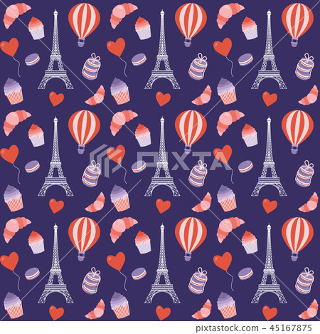 Paris Seamless Pattern with Eiffel Tower Paris Seamless Pattern with Eiffel Tower 45167875