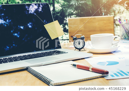 Business office equipment on the business paper 45168229