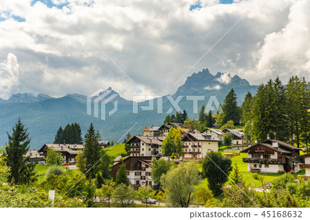 Alpine resort in Dolomites mountains Cortina D Ampezzo,South Tyrol Italy Europe Alpine resort in Dolomites mountains Cortina D Ampezzo,South Tyrol Italy Europe 45168632