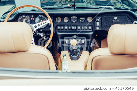 Retro interior of old automobile Retro interior of old automobile 45170549