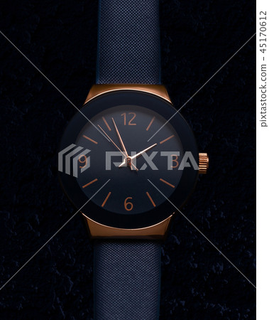 Woman watch, gold and blue color 45170612