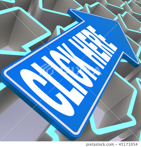 Click here word with blue arrow 45171054