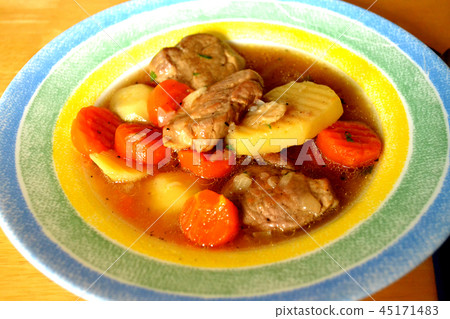 soup with ingredients  45171483