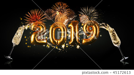 New Year 2019 celebration concept 45172613