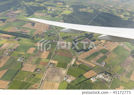 從飛機看到的北海道的土地 45172773