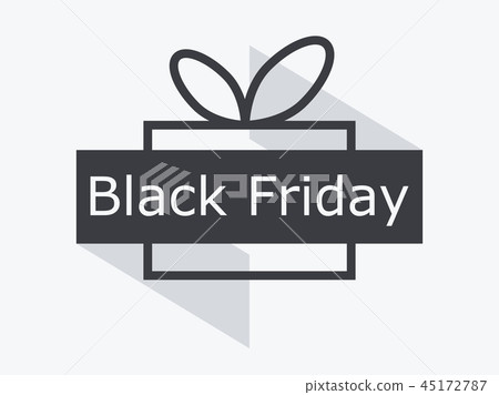 Black friday. Gift box with ribbon isolated Black friday. Gift box with ribbon isolated 45172787