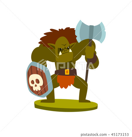 Orc warrior monster, fantasy or fairy tale character vector Illustration on a white background Orc warrior monster, fantasy or fairy tale character vector Illustration on a white background 45173153