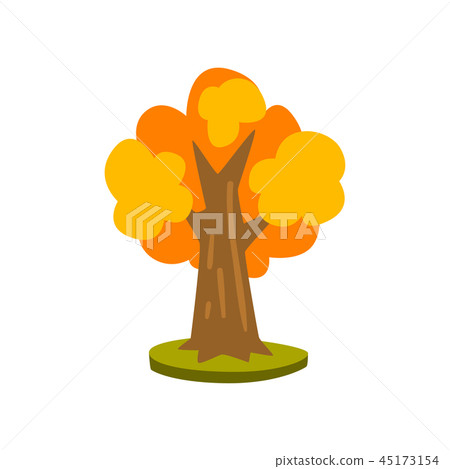 Tree with yellow leaves vector Illustration on a white background Tree with yellow leaves vector Illustration on a white background 45173154
