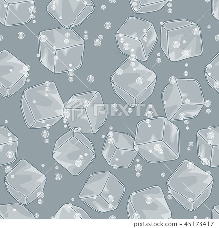 Ice cubes and soda bubbles seamless pattern. Ice cubes and soda bubbles seamless pattern. 45173417