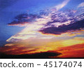 日落天空風景繪畫 45174074
