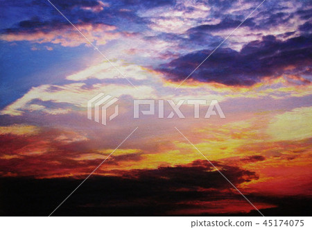 Sunset sky landscape painting Sunset sky landscape painting 45174075