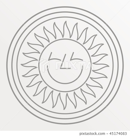 Sun logo design template on grey background 45174083