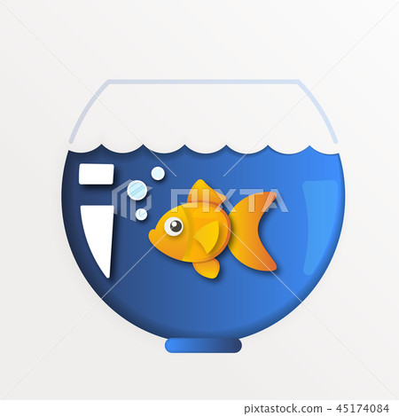 Cartoon exotic goldfish in trendy paper  45174084