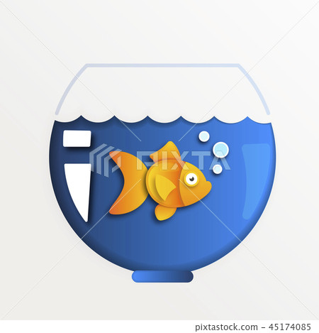 Cartoon exotic goldfish in trendy paper  45174085