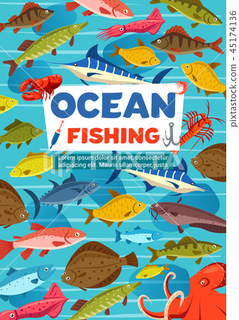 Ocean fishing sport, fish and octopus Ocean fishing sport, fish and octopus 45174136