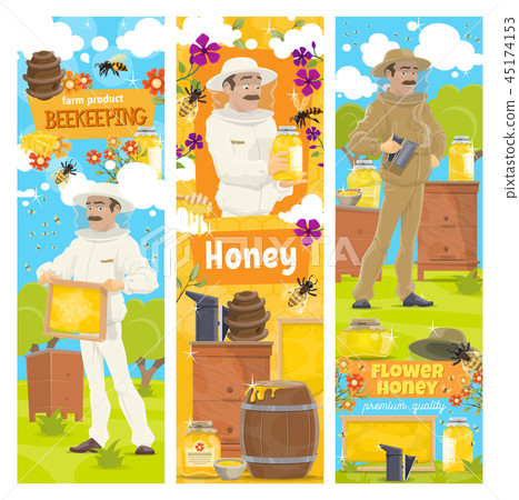 Honey from beekeeping farm, beekeeper 45174153