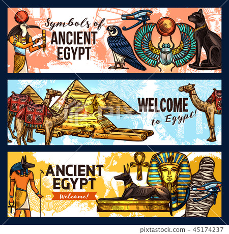 Ancient Egypt banners, tourism and travel 45174237