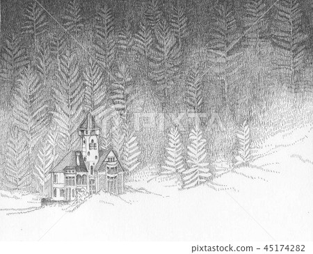 Landscape painting snow scene Landscape painting snow scene 45174282