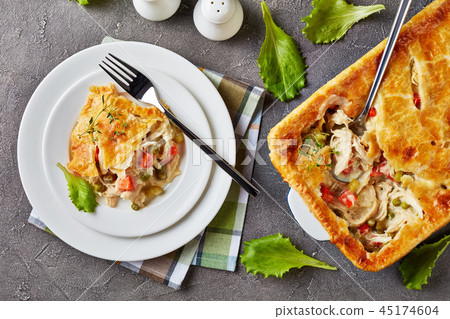 Homemade Chicken Pot Pie, top view 45174604