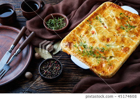 hearty Chicken Pot Pie, top view 45174608