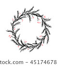 Vector silhouette christmas wreath frame or border 45174678