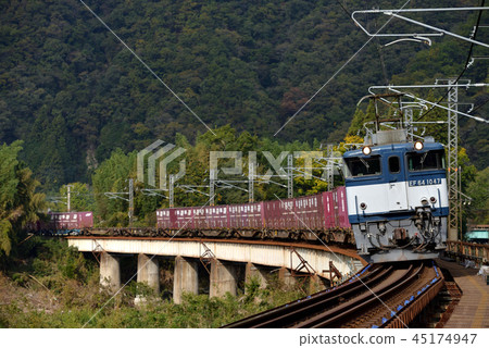 EF641047集裝箱貨運列車在線上運行 45174947