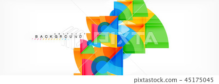 Triangles and circle geometric background 45175045