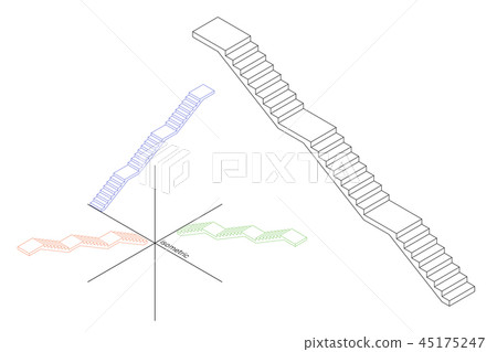 Staircase with levels. Vector outline illustration Staircase with levels. Vector outline illustration 45175247