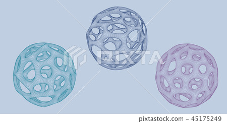 Abstract 3d sphere set with holes. Abstract 3d sphere set with holes. 45175249