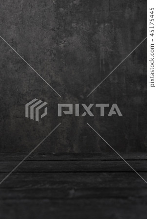 Wood texture and black concrete background. 45175445