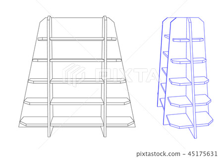 Empty showcase. Vector outline illustration.  45175631