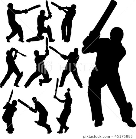 cricket players silhouettes collection cricket players silhouettes collection 45175995