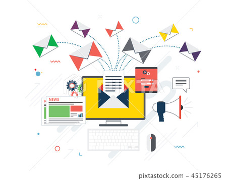 Send or receive email marketing, communication 45176265