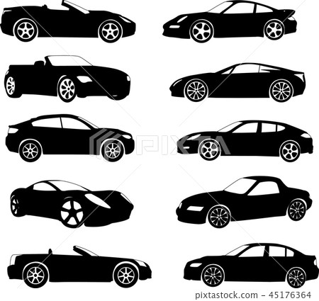 sport cars silhouettes collection sport cars silhouettes collection 45176364