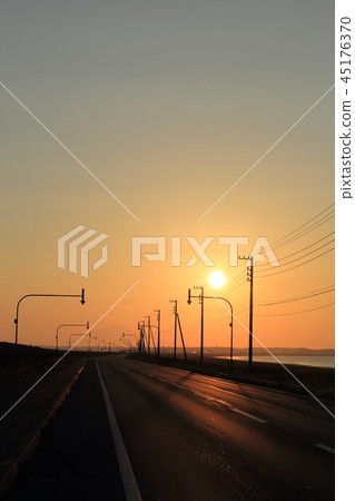 Sunset on Hokkaido Wakkanai Route 238 45176370