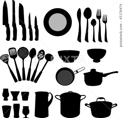 kitchenware silhouettes set kitchenware silhouettes set 45176474