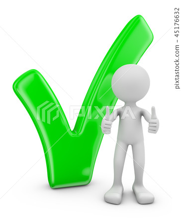 man and check mark man and check mark 45176632