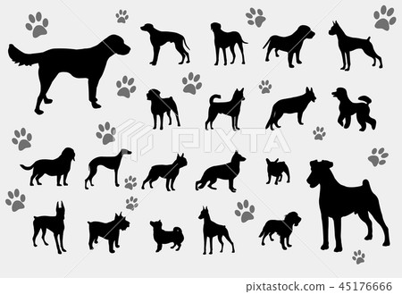 dogs silhouettes collection 45176666