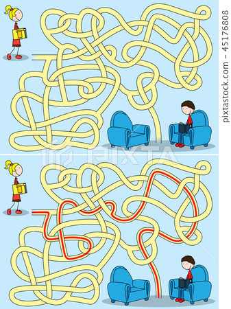 Kids reading maze 45176808