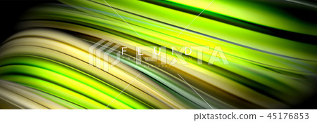 Background abstract design, flowing mixing liquid color waves on black 45176853